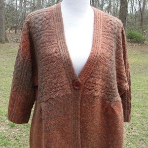 Dress Barn Button Front 3/4 Sleeve Sweater